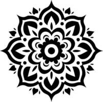 mandala - zwart en wit geïsoleerd icoon - vector illustratie
