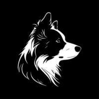 grens collie - minimalistische en vlak logo - vector illustratie