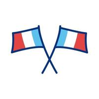 Frankrijk vlaggen lijn stijlicoon vector