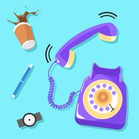 Belted Purple Rotary Telephone Vector