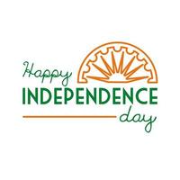 Independece day india feest met ashoka chakra lijn stijlicoon vector