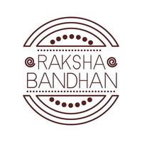 gelukkige raksha bandhan-viering met belettering lijnstijl vector