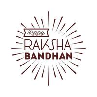 gelukkige raksha bandhan-viering met belettering lijnstijl vector
