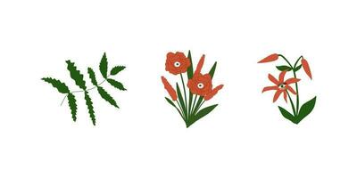 griezelig roofdier bloeit. gevaarlijk tropisch bloemen, monster planten. vector illustratie geïsoleerd Aan wit achtergrond.