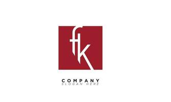 fk alfabet letters initialen monogram logo kf, f en k vector