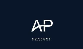 ap alfabet letters initialen monogram logo pa, a en p vector