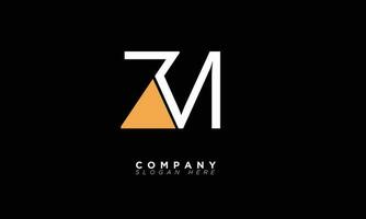 zm alfabet brieven initialen monogram logo mz, z en m vector