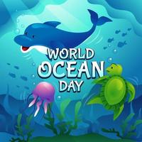 wereld oceaan dag concept vector