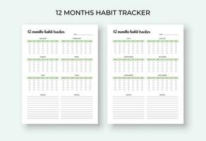 maandelijks gewoonte volger, gewoonte tracker logboek, gewoonte routine- tracker vector