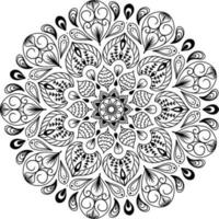 monochroom etnisch mandala ontwerp. anti stress kleur bladzijde voor volwassenen. hand- getrokken zwart en wit vector illustratie