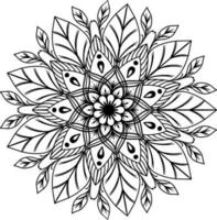 monochroom etnisch mandala ontwerp. anti stress kleur bladzijde voor volwassenen. hand- getrokken zwart en wit vector illustratie