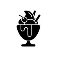 bevroren yoghurt zwarte glyph pictogram vector