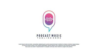 podcast logo sjabloon met creatief concept en stijl ontwerp vector