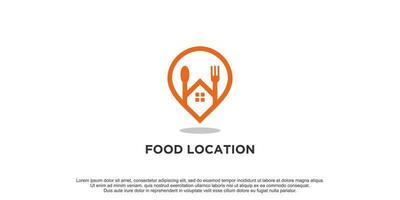 voedsel logo met plaats element concept creatief idee stijl vector