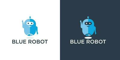 blauw robot logo sjabloon ontwerp vector