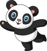 schattig baby tekenfilm panda dansen vector