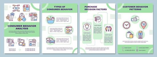 brochure sjabloon voor analyse van consumentengedrag vector