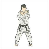 illustratie van karate figuur vector