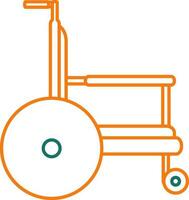 illustratie van rolstoel icoon in oranje dun lijn. vector