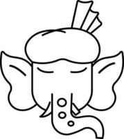 geïsoleerd heer ganesha gezicht icoon in b vector