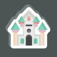 sticker achtervolgd huis. verwant naar amusement park symbool. gemakkelijk ontwerp bewerkbaar. gemakkelijk illustratie vector