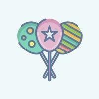 icoon ballon. verwant naar amusement park symbool. tekening stijl. gemakkelijk ontwerp bewerkbaar. gemakkelijk illustratie vector