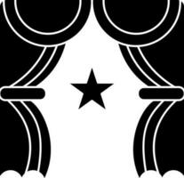 zwart en wit gordijnen icoon in glyph stijl. vector