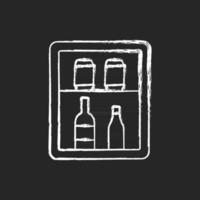 mini bar krijt wit pictogram op zwarte achtergrond vector