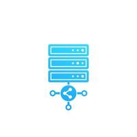 mainframe of server met shared hosting vector pictogram