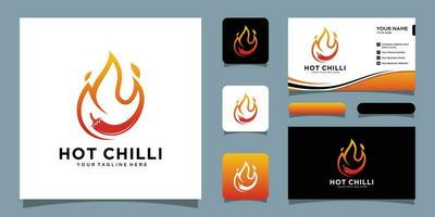 rood heet Chili logo ontwerpen concept vector pittig peper logo ontwerpen sjabloon premie vector