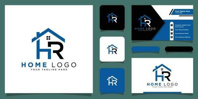 brief r en h logo. huis symbool. icoon vector en bedrijf kaart premie vector