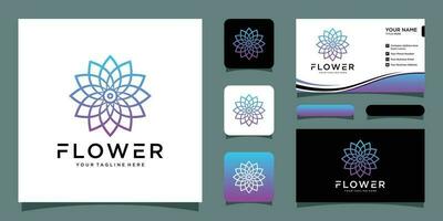bloem logo luxe met bedrijf kaart ontwerp premie vector