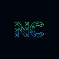 abstract brief nc logo ontwerp met lijn punt verbinding voor technologie en digitaal bedrijf bedrijf. vector