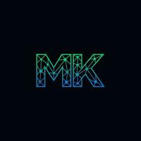 abstract brief mk logo ontwerp met lijn punt verbinding voor technologie en digitaal bedrijf bedrijf. vector
