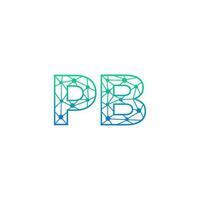 abstract brief pb logo ontwerp met lijn punt verbinding voor technologie en digitaal bedrijf bedrijf. vector