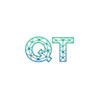 abstract brief qt logo ontwerp met lijn punt verbinding voor technologie en digitaal bedrijf bedrijf. vector