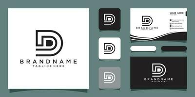 eerste brief logo d, logo sjabloon ontwerpen met bedrijf kaart ontwerp sjabloon premie vector