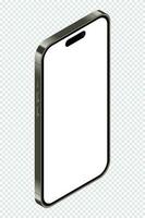 realistisch smartphone model. isometrische smartphone. 3d mobiel telefoon met blanco scherm. vector illustratie