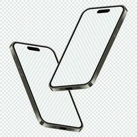 realistisch smartphone model. isometrische smartphone set. 3d mobiel telefoons met blanco scherm. vector illustratie