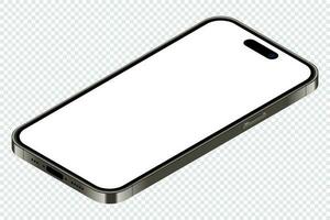 realistisch smartphone model. isometrische smartphone. 3d mobiel telefoon met blanco scherm. vector illustratie