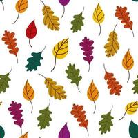 gevallen bladeren patroon. Bothnian herfst patroon met gevallen bladeren van bomen op een witte achtergrond. herfst achtergrond. vectorillustratie in vlakke stijl voor inpakpapier, textieldruk, blogs vector