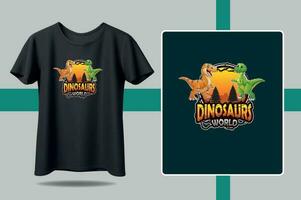 dinosaurus wereld t overhemd vector