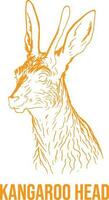kangoeroe hoofd schets logo vector het dossier