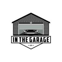 auto in de garage illustratie vector