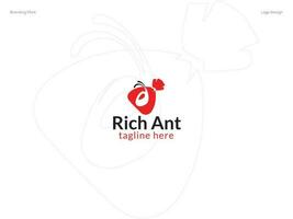 rijst- mier logo ontwerp vector sjabloon