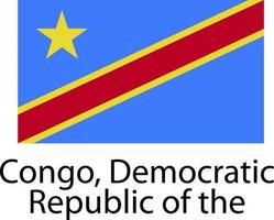nationaal vlag icoon Congo, democratisch republiek vector