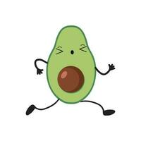 vector avocado icoon in kawaii stijl. avocado fruit in een vlak ontwerp.