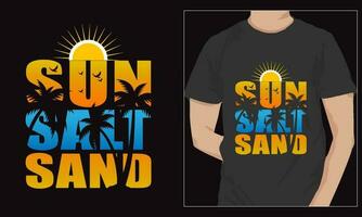 zon zout zand zomer strand t-shirt ontwerp vector