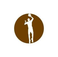 volleybal club logo insigne etiket volley bal logo ontwerp sjabloon vector
