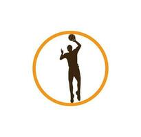 volleybal club logo insigne etiket volley bal logo ontwerp sjabloon vector